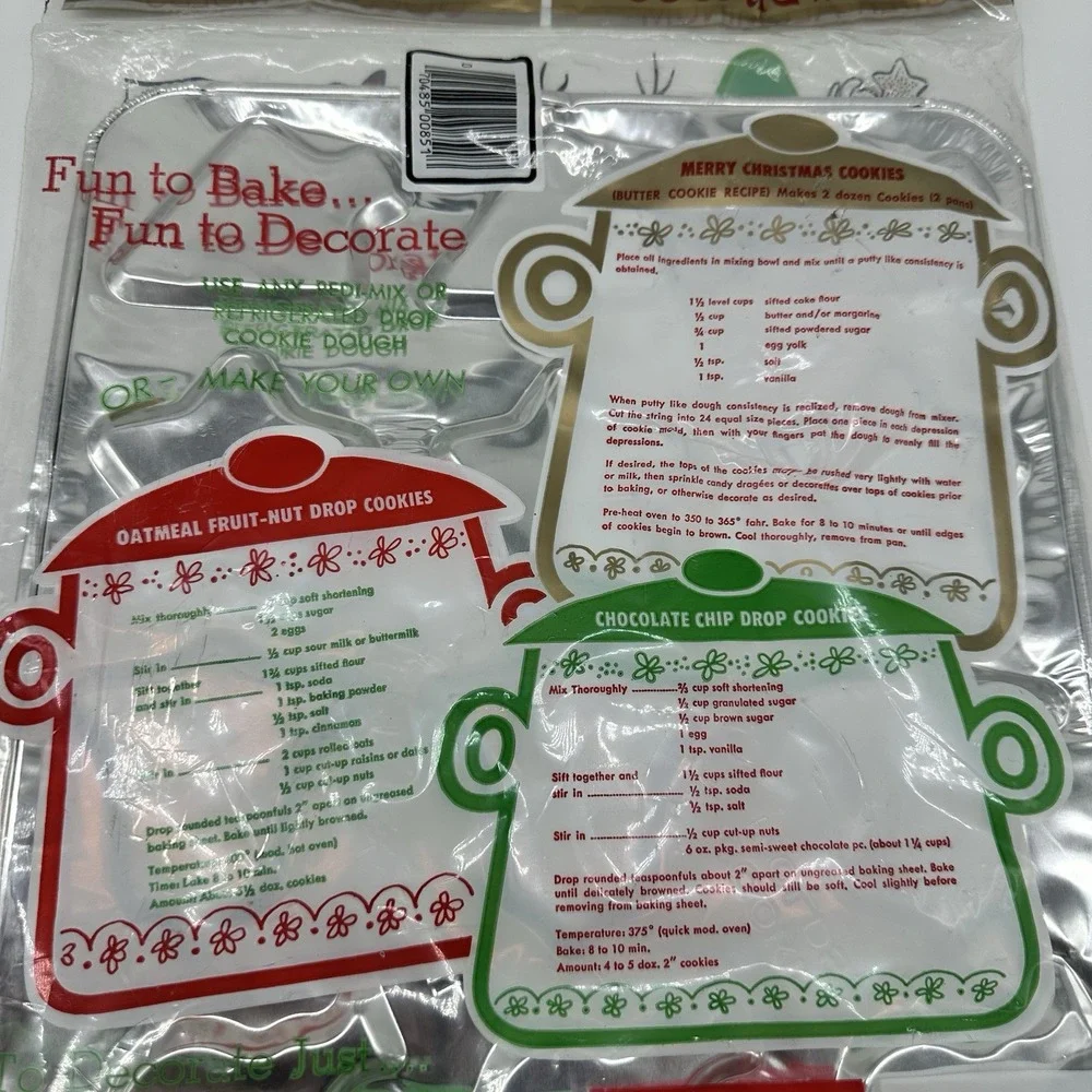 Vintage E-Z Foil  Super Aluminum Christmas Cookie Molds Pack of 2 NO.851 SANTA
